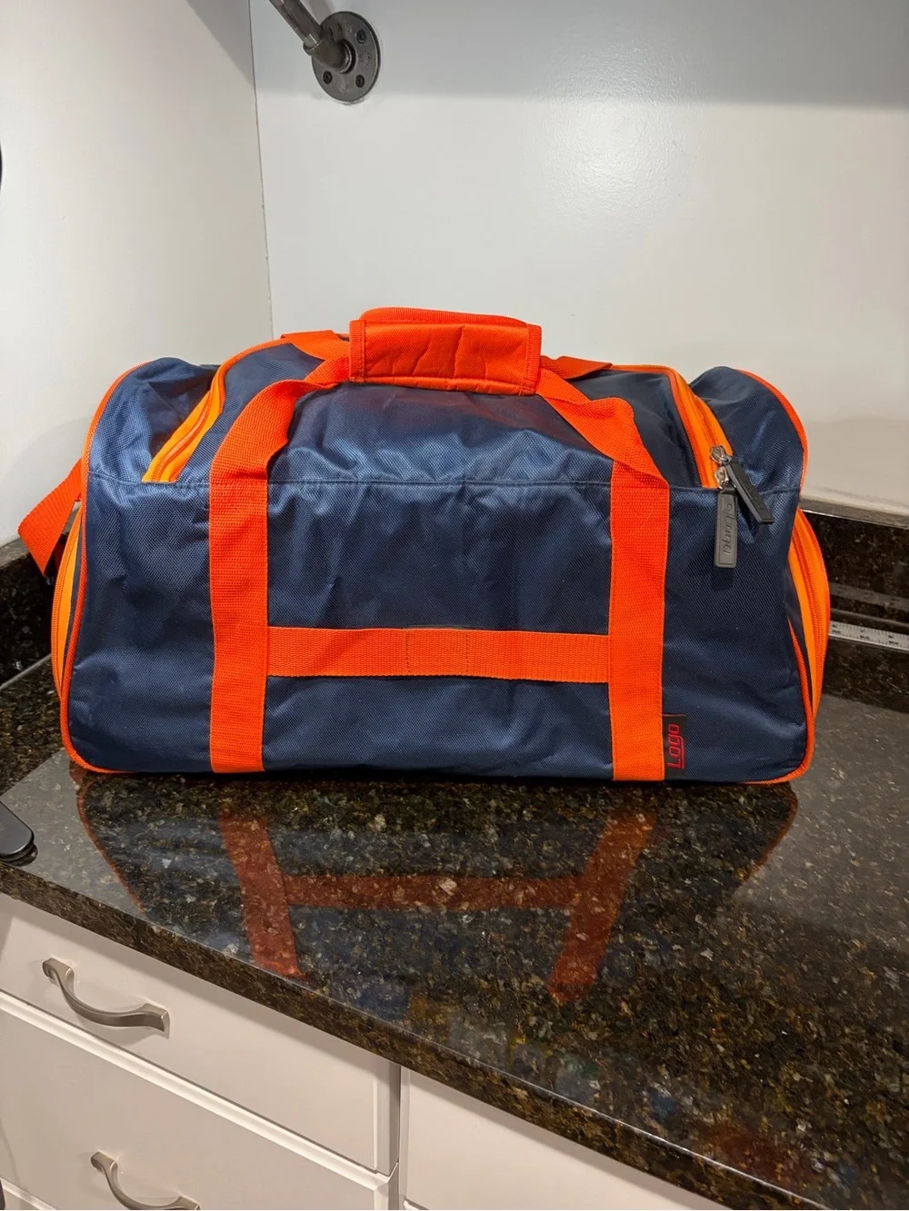 AUBURN UNIVERSITY LOGO Brand Navy and Orange Duffle Bag 22”x12”x10”